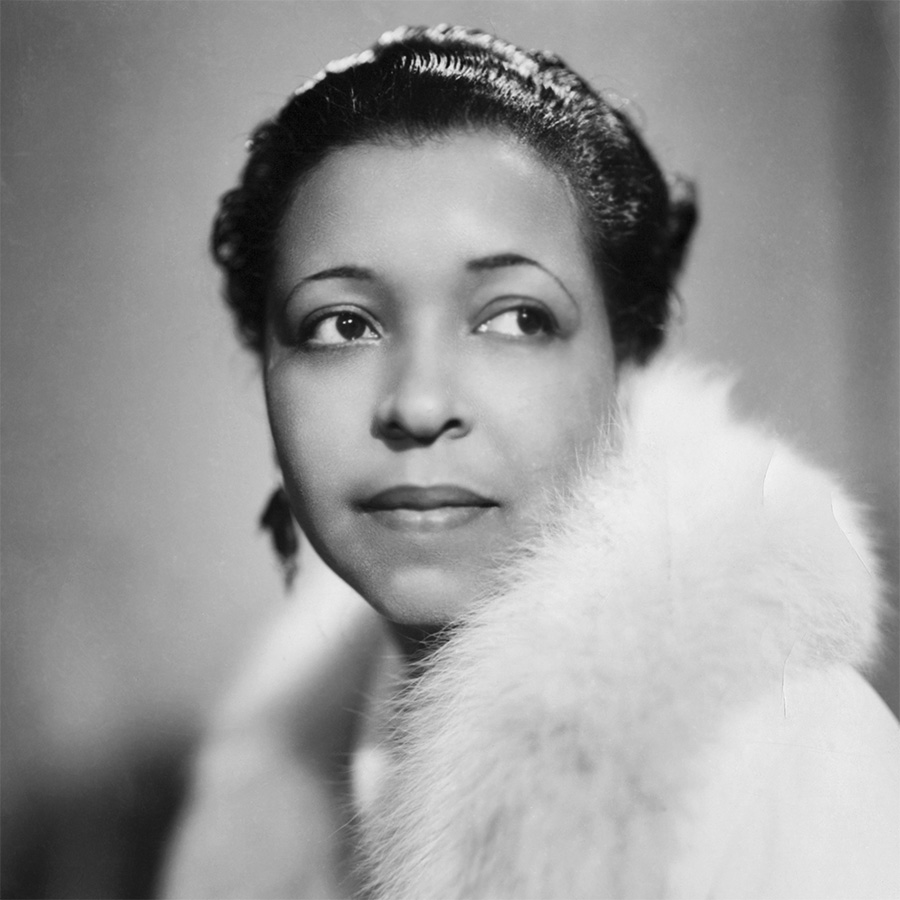 A black-and-white photo of actress and singer Ethel Waters.