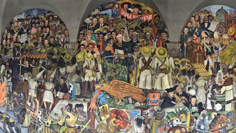 A mural of the History of Mexico by Diego Rivera. 