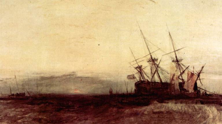 J.M.W. Turner (1775–1851), A Ship Aground, 1828, oil on canvas.