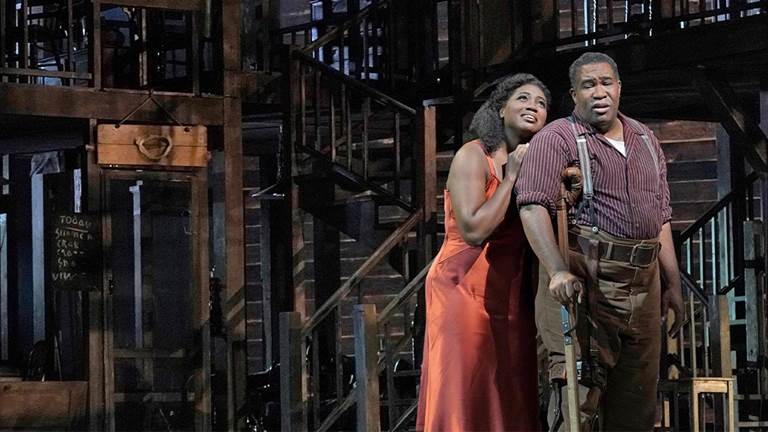 Angel Blue and Eric Owens in Porgy and Bess, photo by Ken Howard. [Metropolitan Opera]