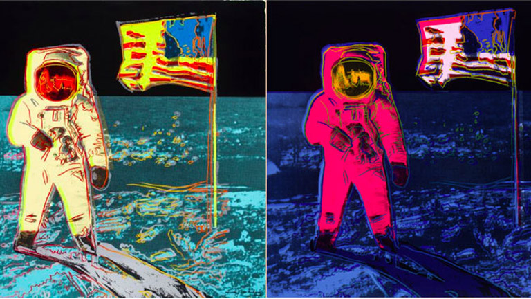 MOONWALK PINK ANDY WARHOL POSTER PRINT pop art new BUZZ ALDRIN moon Apollo 11 