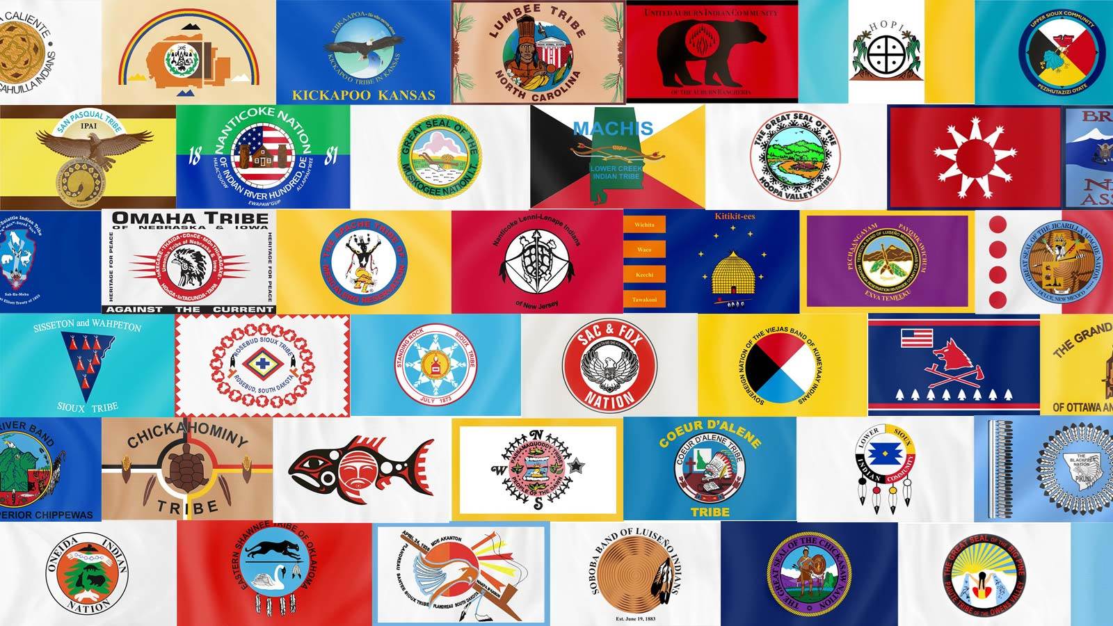 Collage of Native Tribe Flags